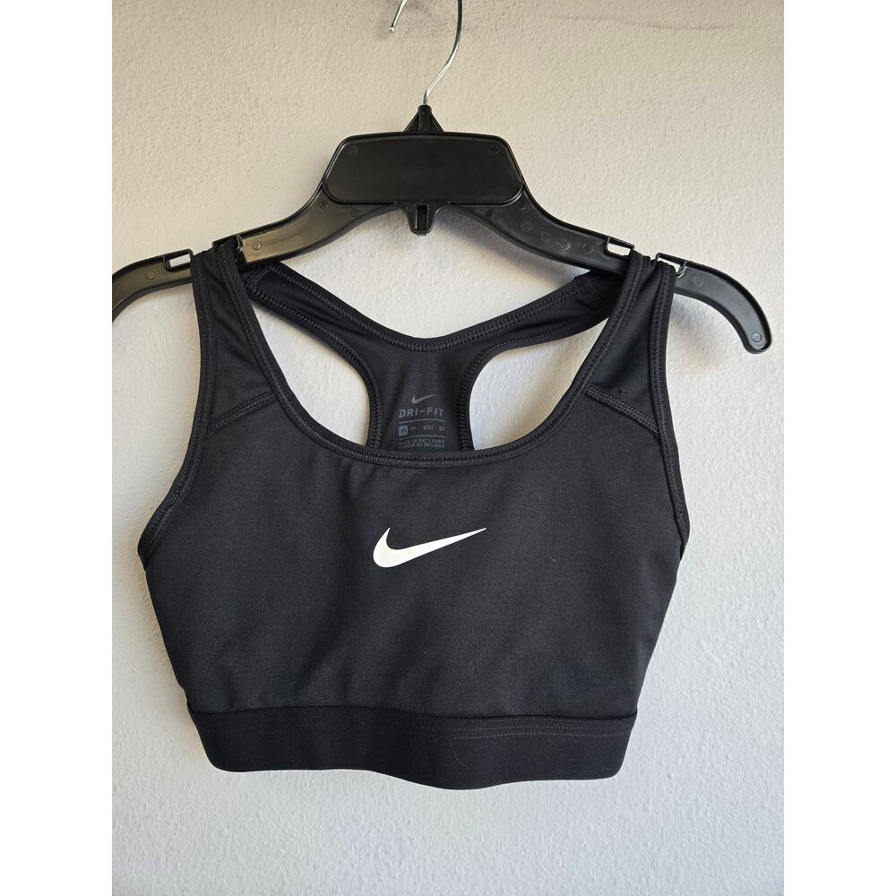 Nike Sports Bra XS Black Dri-FIT‎ Medium Support Racerback Athletic Activewear